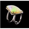 Image 4 : 16.15 ctw Opal and Diamond Ring - 14KT White Gold