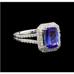 14KT White Gold 1.76 ctw Tanzanite and Diamond Ring