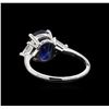 Image 3 : 3.53 ctw Sapphire and Diamond Ring - 14KT White Gold