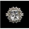 Image 2 : 14KT White Gold 6.39 ctw Aquamarine and Diamond Ring