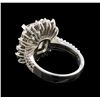 Image 3 : 14KT White Gold 6.39 ctw Aquamarine and Diamond Ring