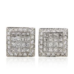 14KT White Gold 2.19 ctw Diamond Earrings