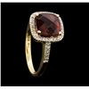 Image 4 : 2.65 ctw Garnet And Diamond Ring - 10KT Yellow Gold