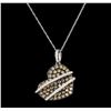 Image 2 : 1.28 ctw Brown Diamond Heart Pendant With Chain - 14KT White Gold