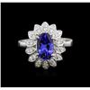 Image 2 : 1.91 ctw Tanzanite and Diamond Ring - 14KT White Gold