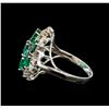 Image 3 : 14KT White Gold 2.55 ctw Emerald and Diamond Ring