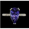 Image 2 : 5.31 ctw Tanzanite and Diamond Ring - 14KT White Gold