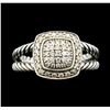 Image 2 : 0.29 ctw David Yurman Petite Albion Diamond Ring - Sterling Silver