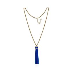 Leather Tassel Chain Necklace - Gold Plated