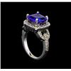 Image 4 : 14KT White Gold 3.91 ctw Tanzanite and Diamond Ring