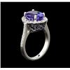 Image 4 : 4.98 ctw Tanzanite and Diamond Ring - 14KT White Gold