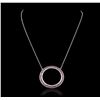 Image 2 : 14KT White Gold 3.00 ctw Pink Sapphire Necklace