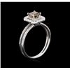 Image 3 : 0.81 ctw Fancy Brown Diamond Ring - 14KT White Gold