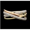 Image 2 : 0.35 ctw Diamond Ring - 14KT Yellow, White, And Rose Gold