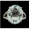 Image 2 : 11.04 ctw Aquamarine and Diamond Ring - 14KT White Gold