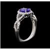 Image 4 : 14KT White Gold 1.31 ctw Tanzanite and Diamond Ring