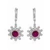 Image 1 : 14KT White Gold 1.60ctw Ruby and Diamond Earrings