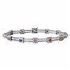 14KT White Gold 1.37ctw Multi Color Sapphire and Diamond Bracelet