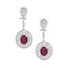 Image 1 : 18KT White Gold 7.44ctw Ruby and Diamond Earrings