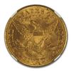 Image 2 : 1886 $5 Liberty Head Half Eagle Gold Coin NGC MS63