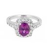 18KT White Gold 1.62ct GIA Cert Pink Sapphire and Diamond Ring