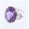 Image 1 : 14KT White Gold 9.87ctw Amethyst, Ruby and Diamond Ring