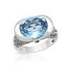 14KT White Gold 13.98ctw Blue Topaz Ring
