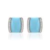 14KT White Gold 4.56ctw Turquoise and Diamond Earrings