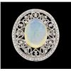 14KT White Gold 3.83ct Opal and Diamond Ring