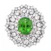 18KT White Gold 3.50ct GIA Cert Tsavorite and Diamond Ring
