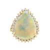 14KT Yellow Gold 6.54ct Opal and Diamond Ring