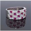 Image 2 : 14KT White Gold 1.60ctw Ruby and Diamond Ring