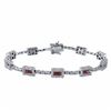 Image 1 : 14KT White Gold 2.55ctw Ruby and Diamond Bracelet