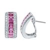 18KT White Gold 2.64ctw Pink Sapphire and Diamond Earrings