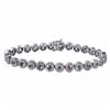 Image 1 : 14KT White Gold 0.65ctw Ruby and Diamond Bracelet