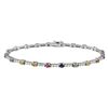 Image 1 : 14KT White Gold 2.2ctw Multi Color Sapphire and Diamond Bracelet