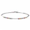 Image 1 : 18KT White Gold 3.67ctw Multi Color Sapphire Bracelet