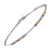 Image 2 : 18KT White Gold 3.67ctw Multi Color Sapphire Bracelet