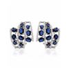 18KT White Gold 6.38ctw Blue Sapphire and Diamond Earrings