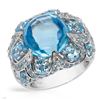 14KT White Gold 17.87ctw Blue Topaz and Diamond Ring
