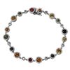 14KT White Gold 3.84ctw Multi Color Sapphire and Diamond Bracelet