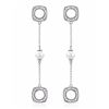 14KT White Gold Pearl and Diamond Earrings