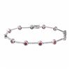 Image 1 : 14KT White Gold 1.51ctw Ruby and Diamond Bracelet