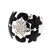 18KT White Gold 3.18ctw Black Onyx and Diamond Ring