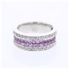 18KT White Gold 1.24ctw Pink Sapphire and Diamond Ring