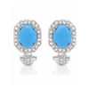 14KT White Gold 3.78ctw Turquoise and Diamond Earrings