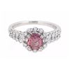 18KT White Gold 1.00ct Padparadscha Sapphire and Diamond Ring