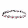 Image 1 : 14KT White Gold 4.01ctw Ruby and Diamond Bracelet