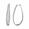 Image 1 : 14KT White Gold 1.00ctw Diamond Hoop Earrings