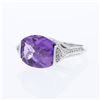 18KT White Gold 10.83ctw Amethyst and Diamond Ring